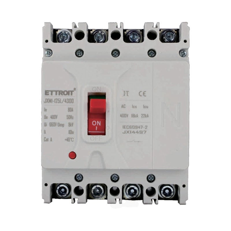 MCCB Interruttori Scatolati Magnetotermici 4P 22kA 80A AC 400V IP20 IEC60947-2