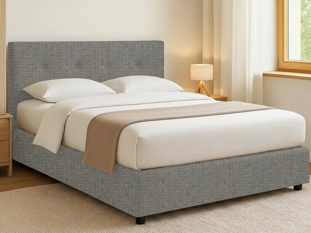 Bolton, Letto Piazza e Mezza Sfoderabile Made in Italy, Grigio Cenere