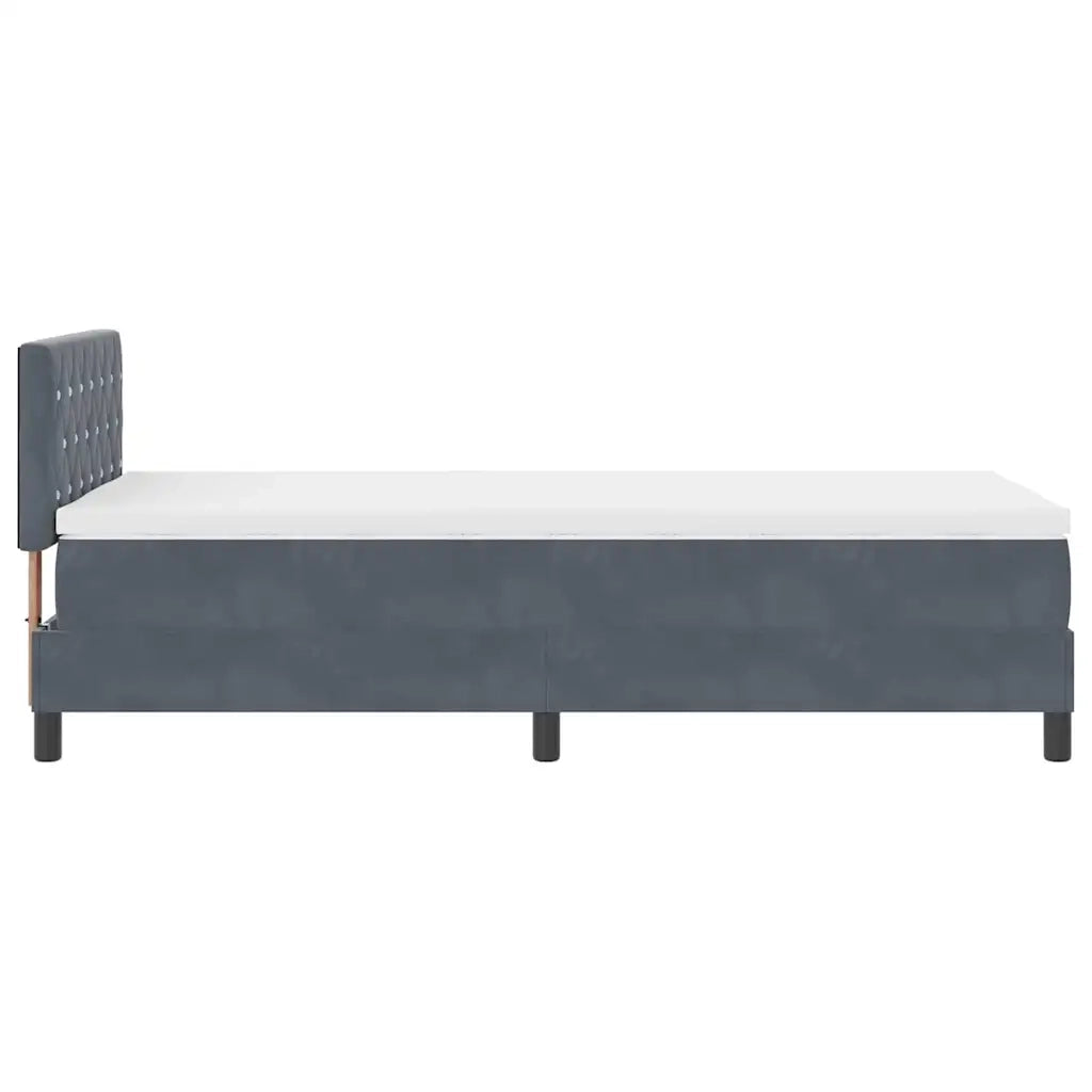 Letto a molle con materasso Grigio scuro 90 x 190 cm Velluto 3339075