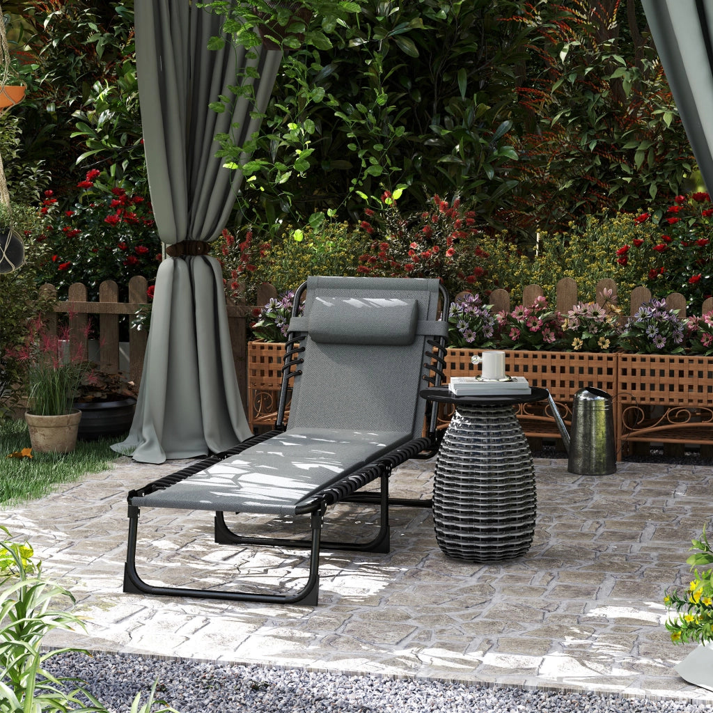 Poltrona Relax da Giardino con Cuscino ¨C Zephmum ¨C Grigio