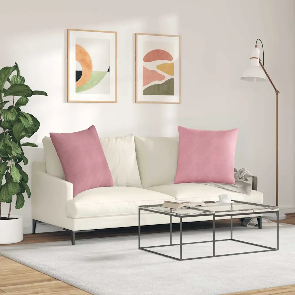 Cuscini da Divano 2 pcs Rosa 60 x 60 cm Tessuto in Cords 42014018