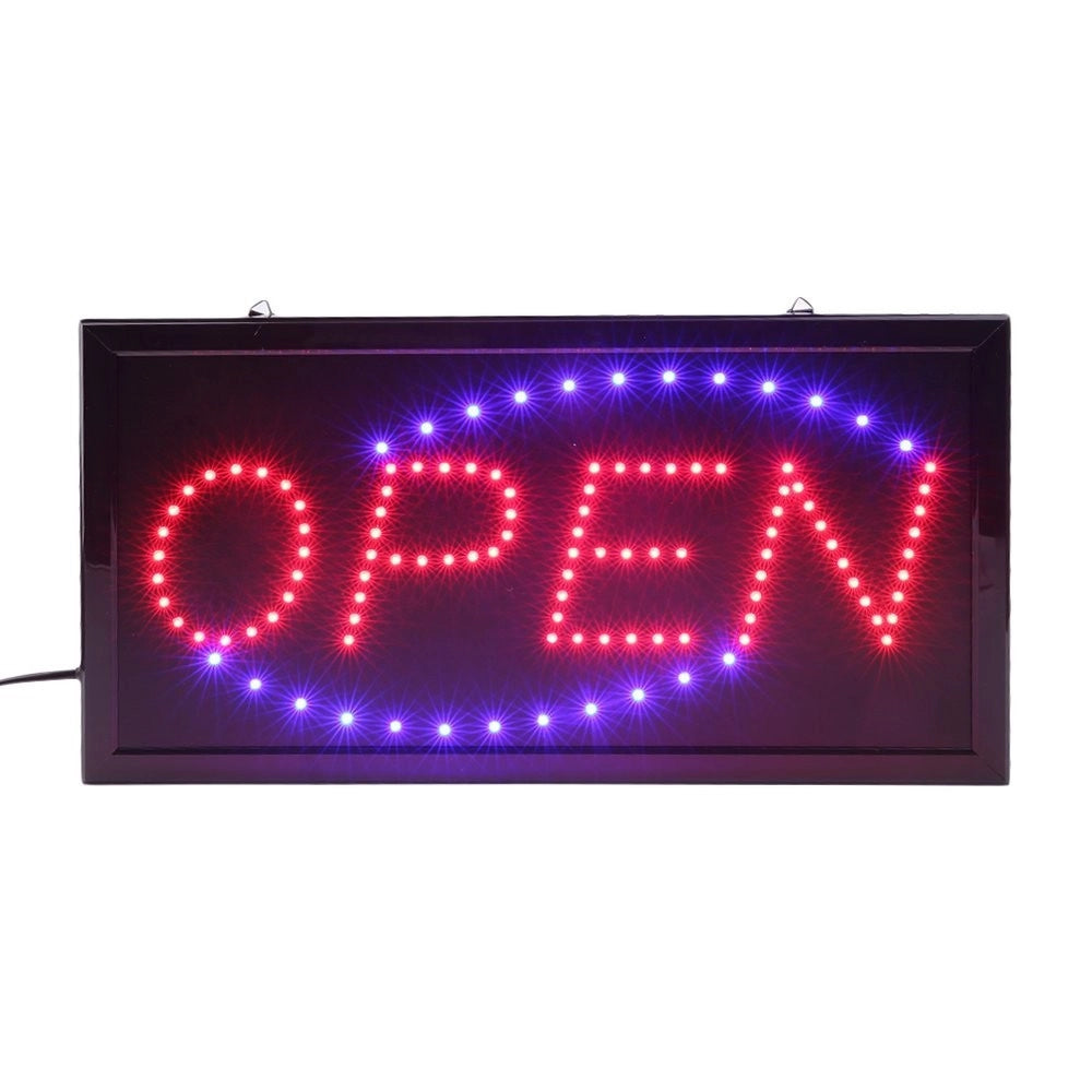 Trade Shop - Insegna Luminosa A Led Con Scritta Open Per Vetrina Negozio Bar Ristorante -