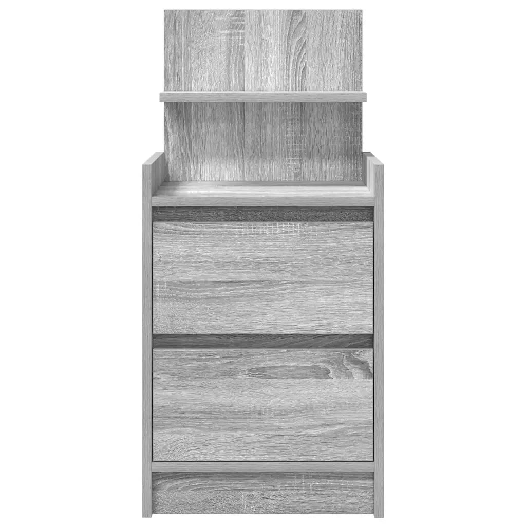 Comodini con 2 Cassetti 2 pz Grigio Sonoma 38x34x80 cm 861366
