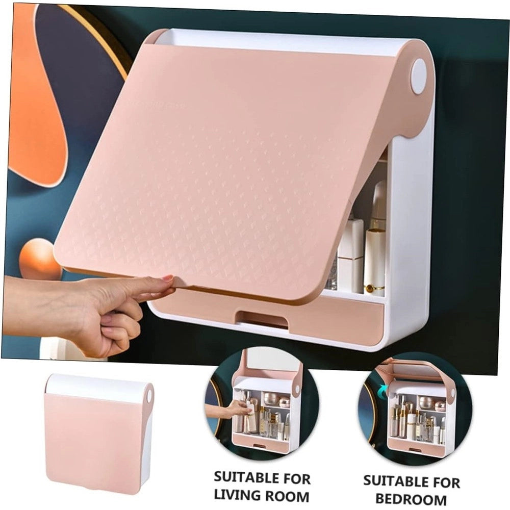 Trade Shop - Scatola Espositore Organizer Trucco Contenitore Per Cosmetici Porta Trucchi Rosa -