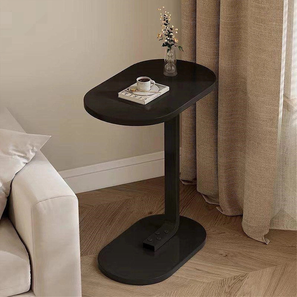 Trade Shop - Tavolino A Forma Di C Per Divano Soggiorno Camera Letto Moderno Portatile Tavolo - Nero