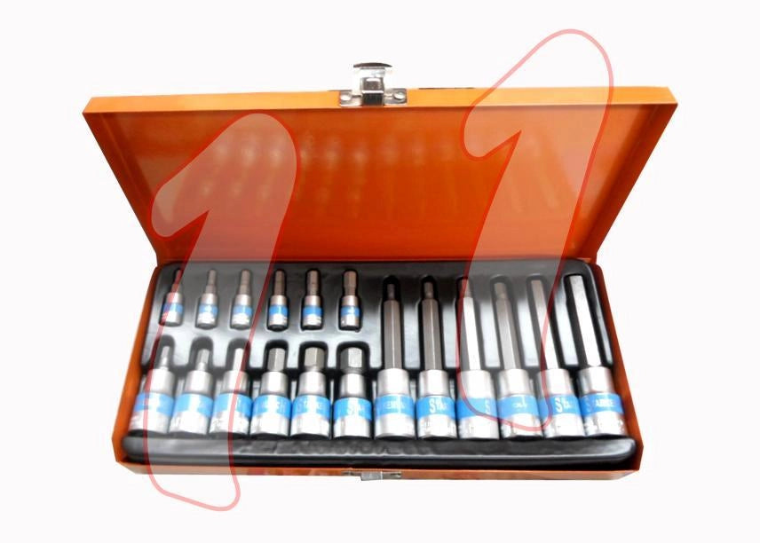 SET CHIAVI A BUSSOLA TORX MASCHIO 18 PEZZI IN ACCIAIO CHROME VANADIUM
