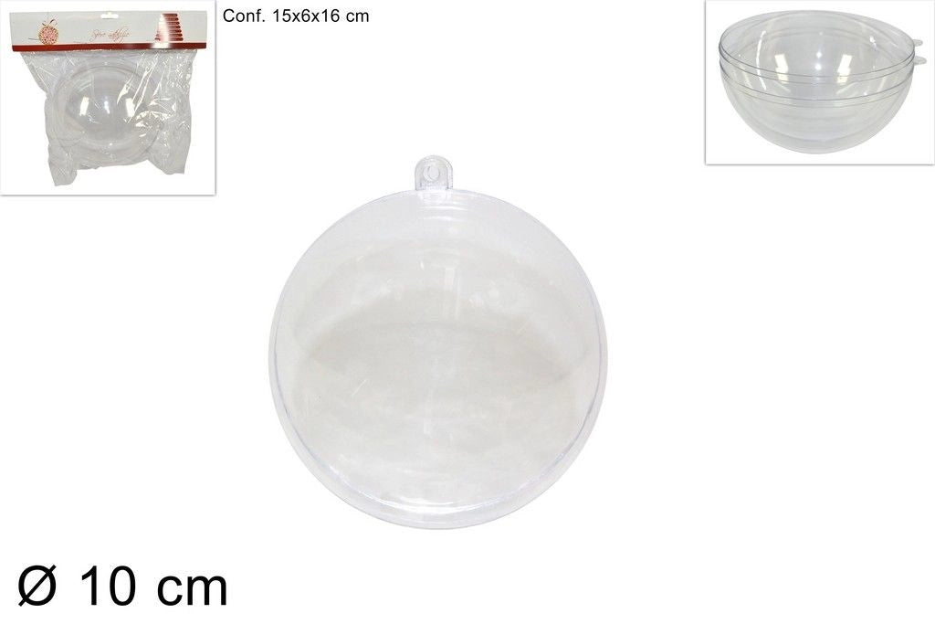 Sfera in plastica trasparente divisibile 10 cm