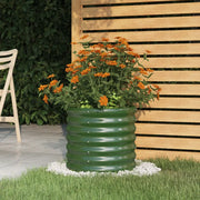 Vaso da giardino Acciaio zincato-Fioriera da Esterno-Contenitore per Piante 40x40x36 cm Verde