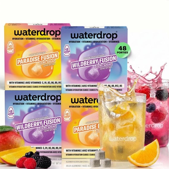 Drinkpoeder Tropico/Bosco - 48 Blocchi - Integratore con Vitamina C/B12 - Poco Calorico - Idratante Vegano - Frutta/Erbe Naturali - Smackmaker