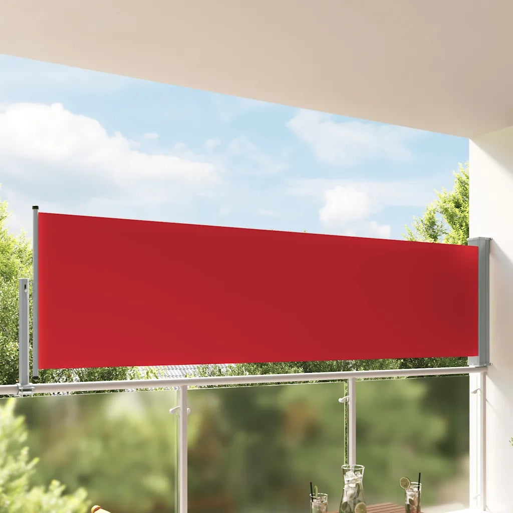 Tenda da Sole | Tenda laterale Retrattile per Patio 100x300 cm Rossa