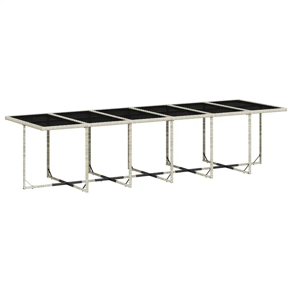 Set da Pranzo da Giardino 17pz con Cuscini Grigio in Polyrattan 3211787