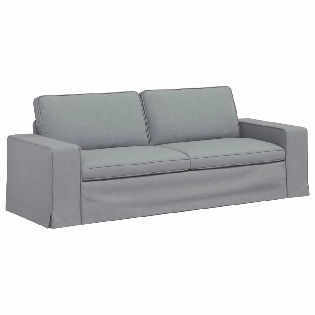 Divano Grigio chiaro 222 x 80 x 82 cm Tessuto
