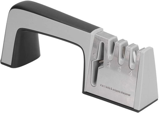 Serratura per coltelli 4 in 1 - Maniglia ergonomico - Base antiscivolo - Per coltelli da cucina - Affilatura rapida ed efficace - Qualità premium - Serratura per coltelli