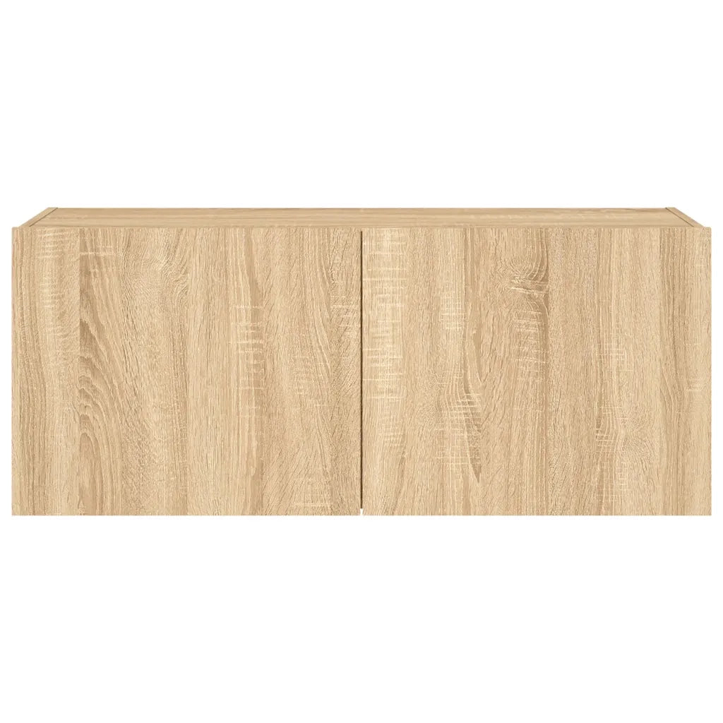 Mobile TV a Parete | Armadietto TV | Mobile Porta TV con Luci LED Rovere Sonoma 100x35x41 cm