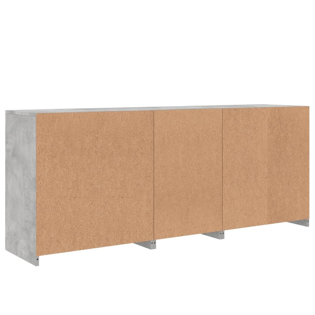 Buffet credenza cassettiera armadio mobile contenitore organizer per cucina soggiorno salotto con luci LED 162 x 37 x 67 cm grigio 02_0029981