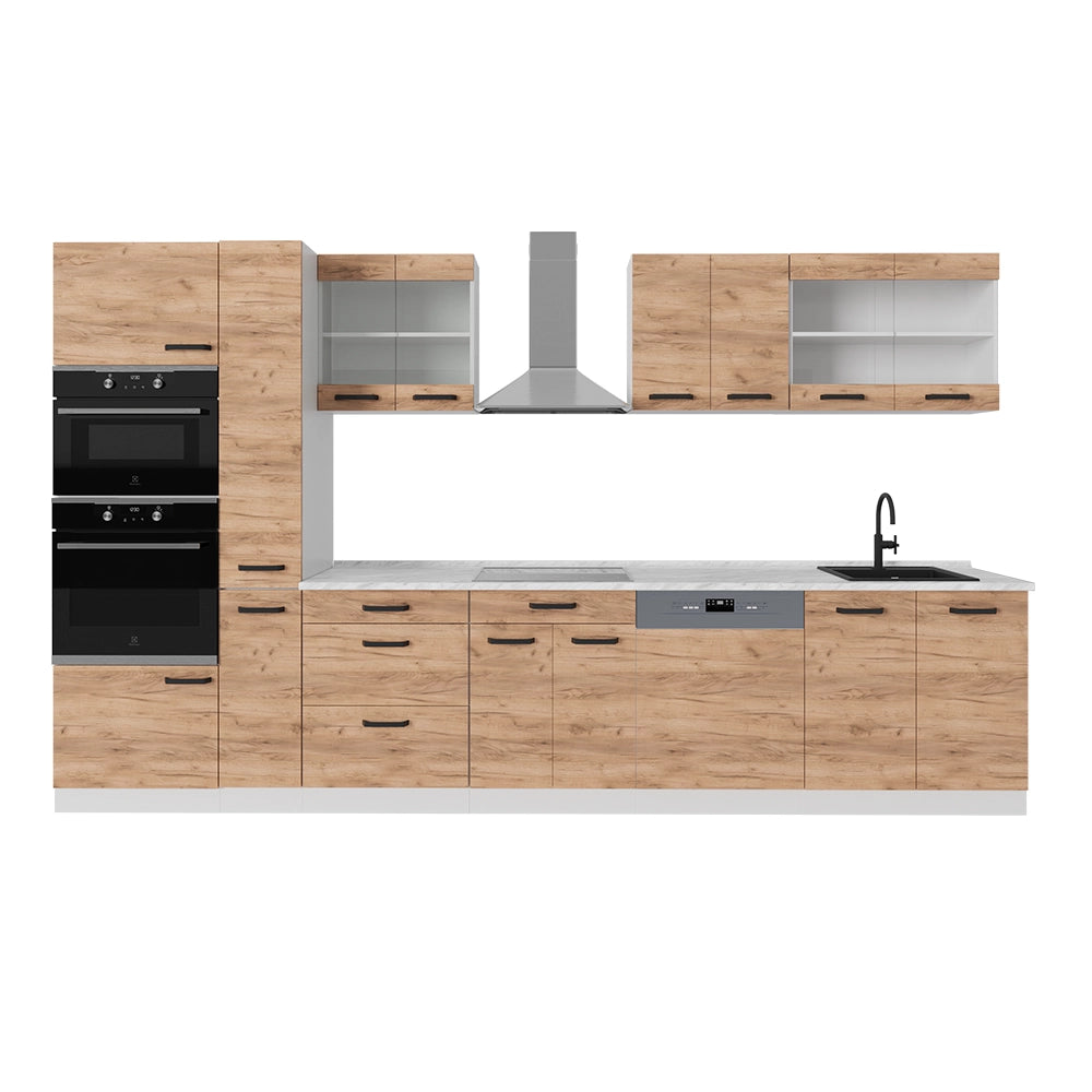 Vicco Mobile da cucina Quercia dorata/bianco 350 cm PL Rovere