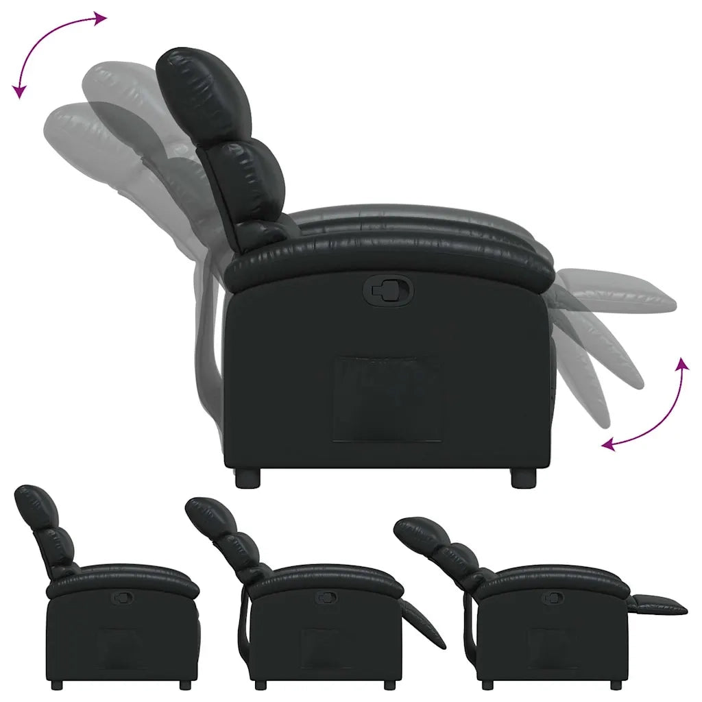 Poltrona Reclinabile Nera in Similpelle 371713