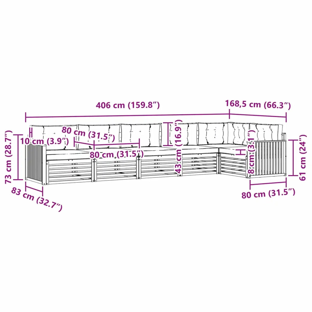 Set di divani da esterno 6 pcs Bianco e Antracite 3390562