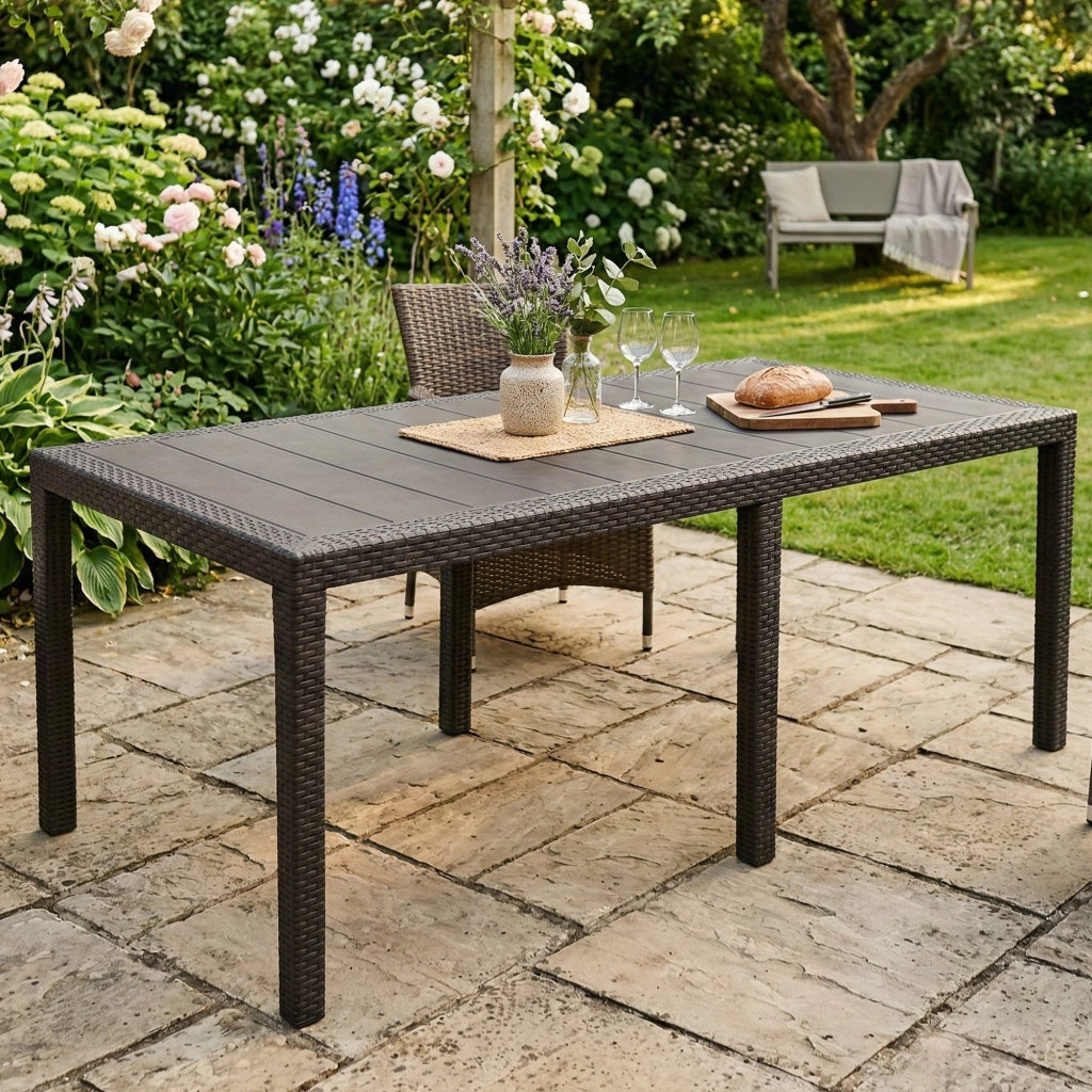 Abbaviva, Tavolo da Esterno 10 Posti Made in Italy, 150x90x72h cm Nero Antracite