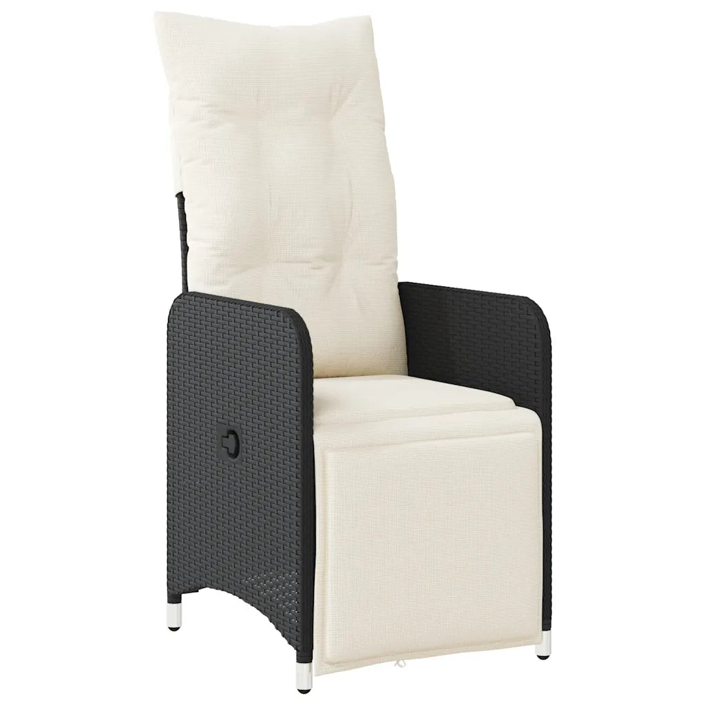 Set da Bistrò da Giardino 7 pz con Cuscini Nero in Polyrattan 3277131