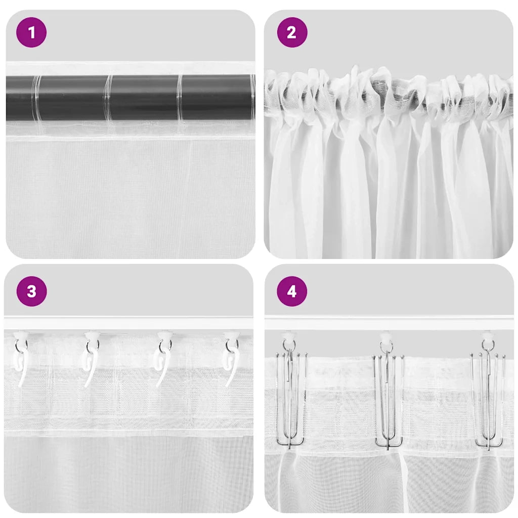 Tende in Voile con Tasche per Aste 2 pz Arancio