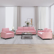 Set di Divani 3 pz con Cuscini rosa in Velluto