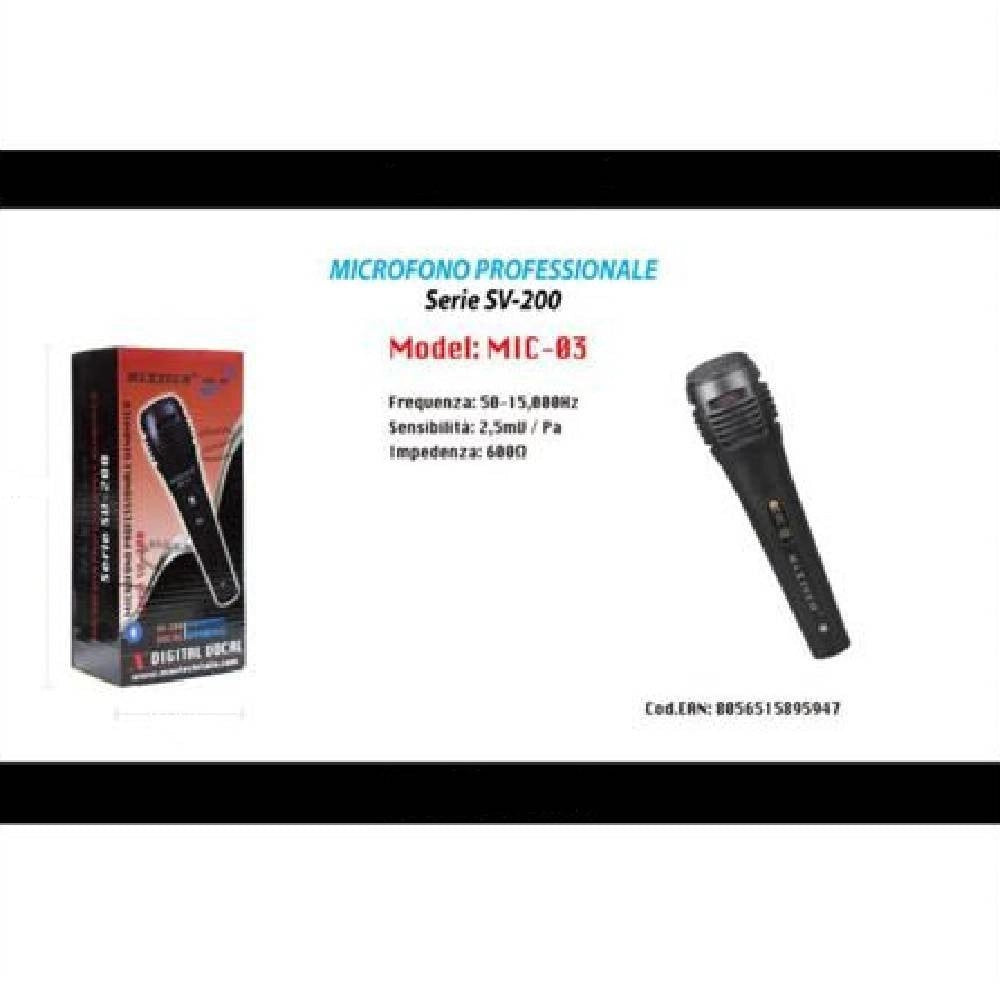 Trade Shop - Microfono Professionale Unidirezionale Dinamico Karaoke Sv-200 Maxtech Mic-03 -