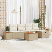 Set Divano da Giardino con cuscino 6 pcs Beige polyrattan 3359628