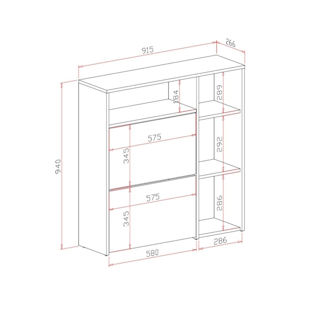 Scarpiera Dpinn, Portascarpe da ingresso con ripiani, Armadietto moderno multiuso a 3 ante, Made in Italy, Cm 91x27h94, Antracite e Cemento