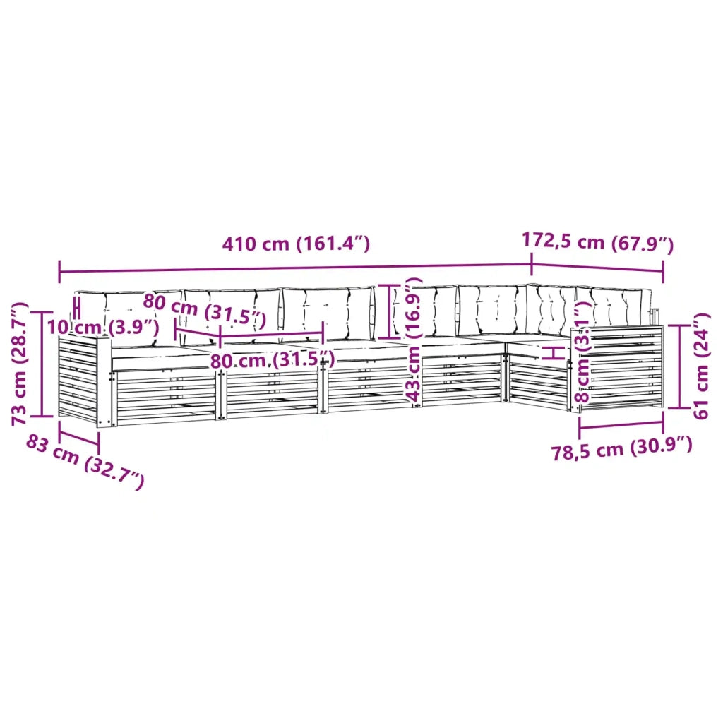 Set di divani da esterno 6 pcs Bianco e Antracite 3390572