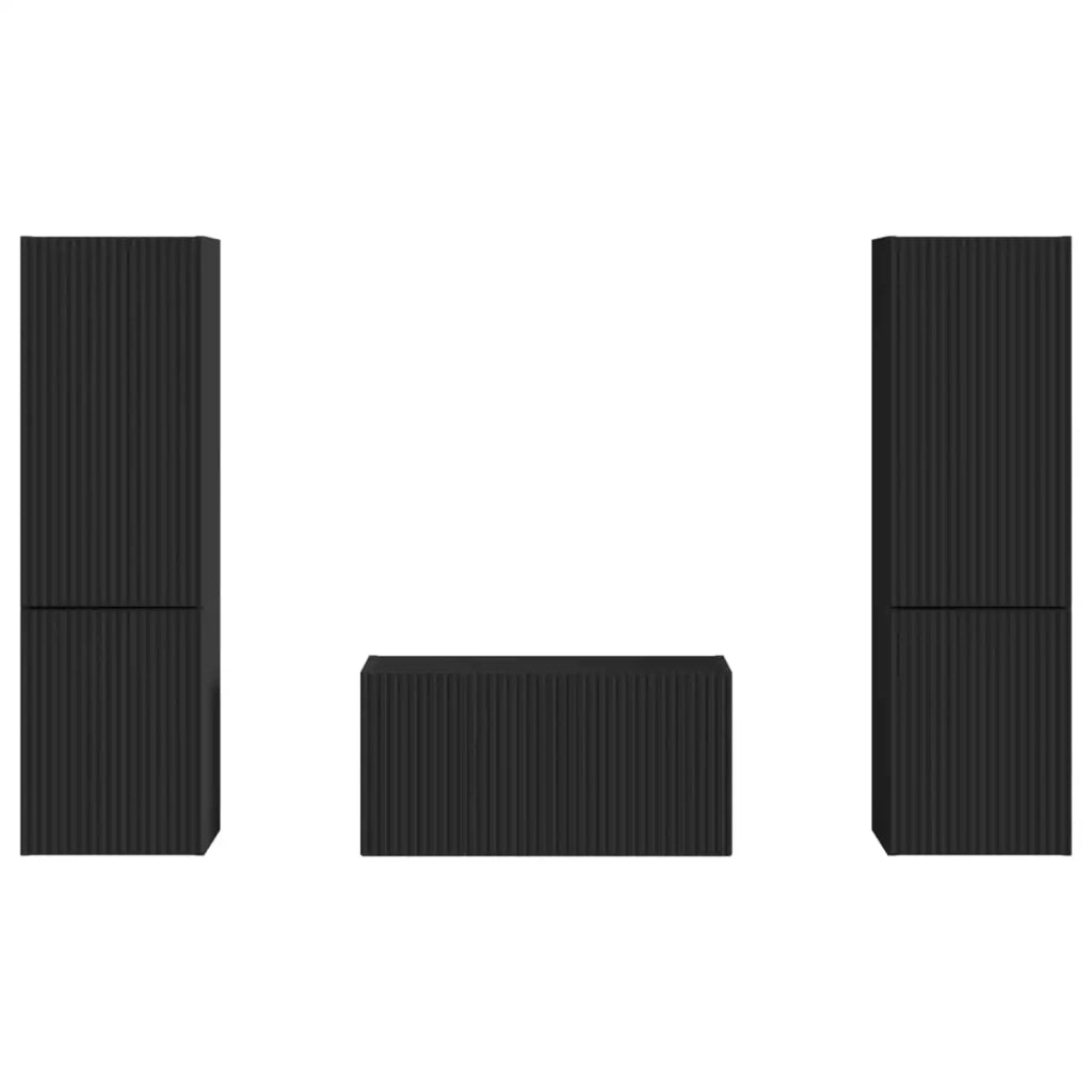 Set mobile TV 5 pcs Nero Legno multistrato 3409097