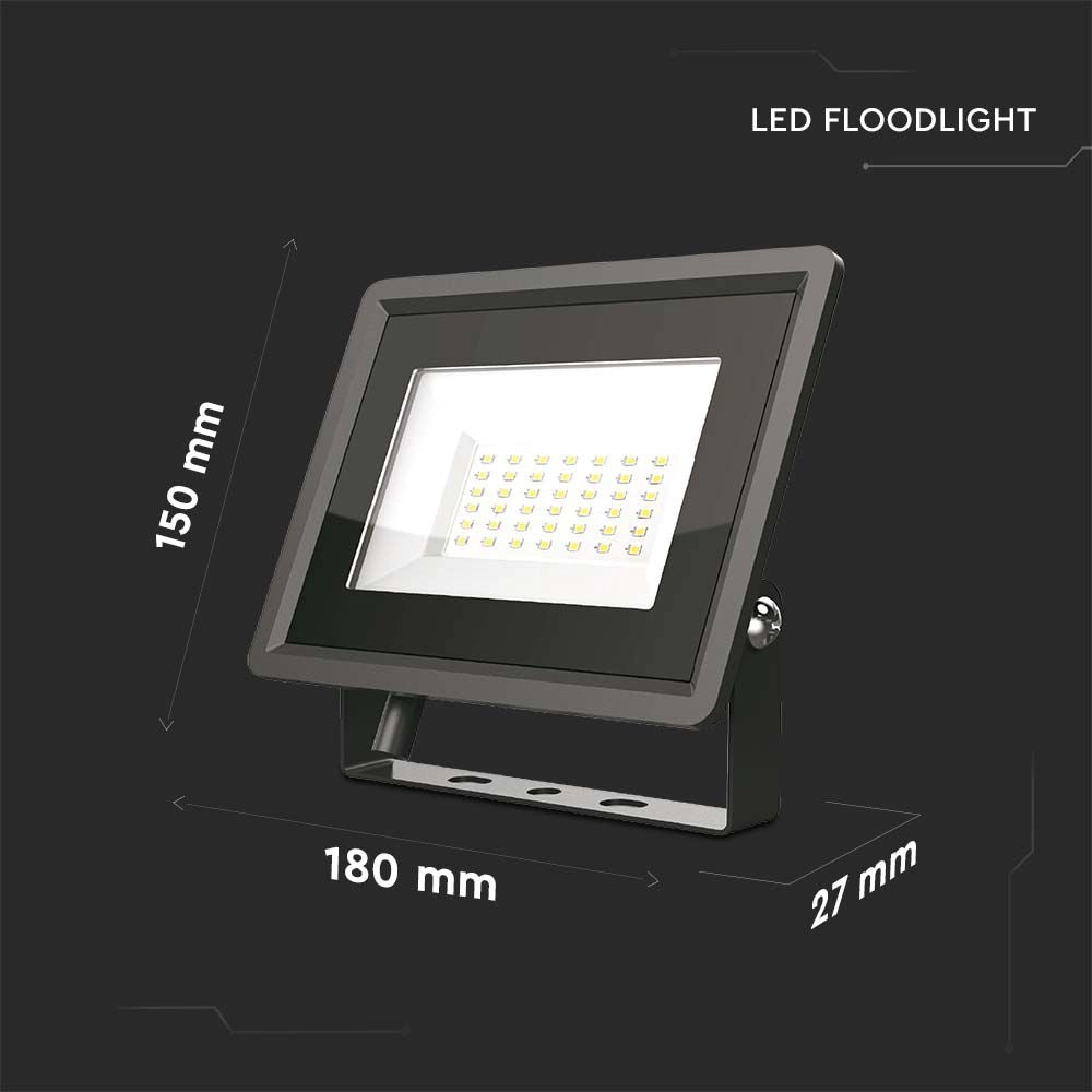 Proiettore LED 50W SMD Nero 3000K 4300lm – V-TAC – VT-4954-B
