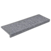 Tappetini per scale 30 pz 65x21x4 cm Grigio chiaro Bordo rettangolare 3365778