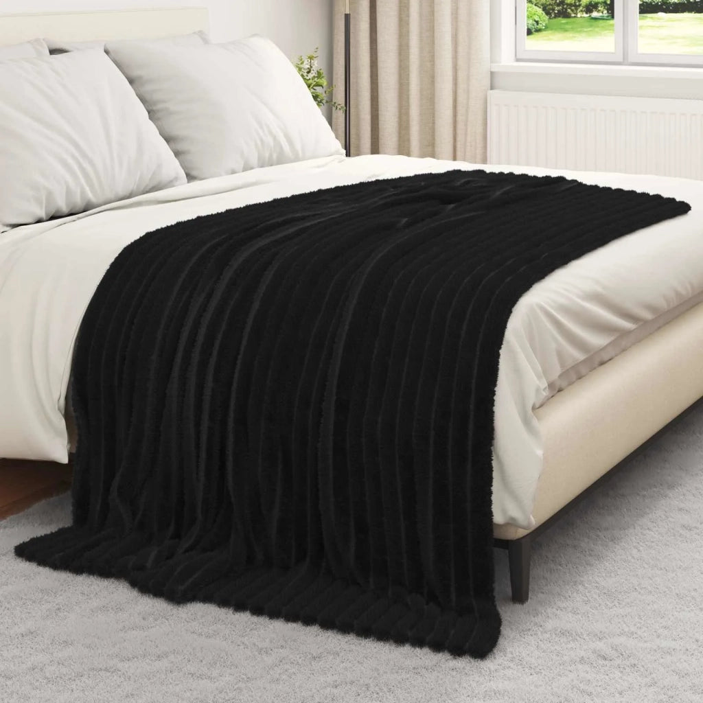 Coperte da Pile 6 pcs Nero 200 x 150 cm Panno 42016886