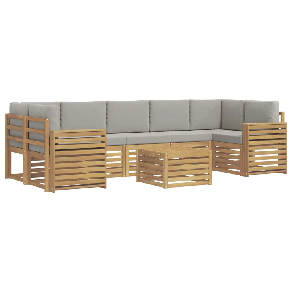 Set di divani da esterno 8 pcs Bianco e Grigio Chiaro 3391561