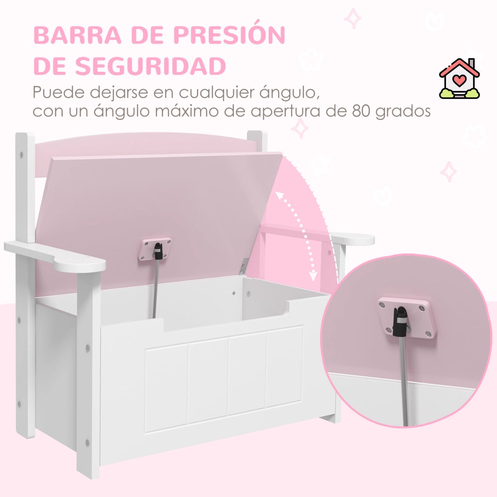 Scrivania per Bambini con Cassetti ¨C Minimal ¨C 68.5x34x58 cm Rosa e Bianco