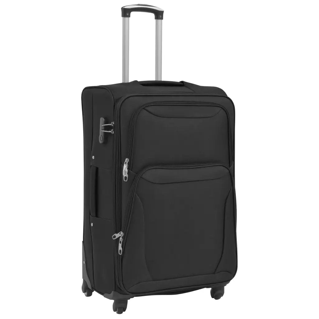 3 pz Set di Valigie Trolley Morbide Nere 91315