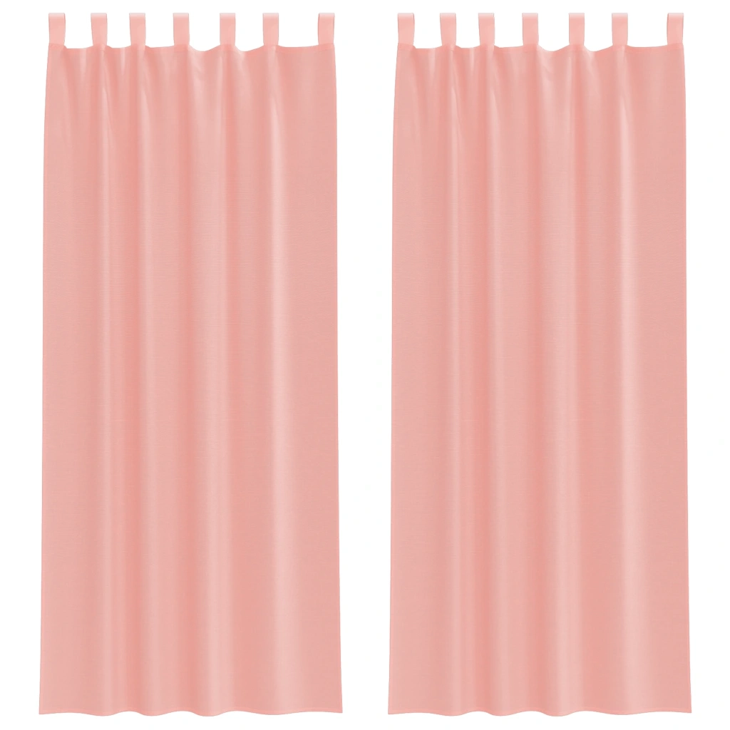 Tende in Voile con Tasche per Aste 2 pz Rosa