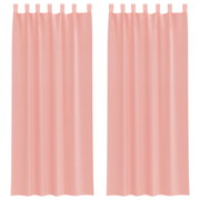 Tende in Voile con Tasche per Aste 2 pz Rosa