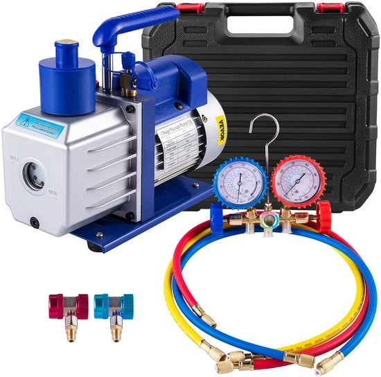 Pompa di aspirazione per aria condizionata 4,8 CFM pompa di aspirazione per HVAC raffreddamento R22 R134a R410a A/C a carico pesante 4 serpenti