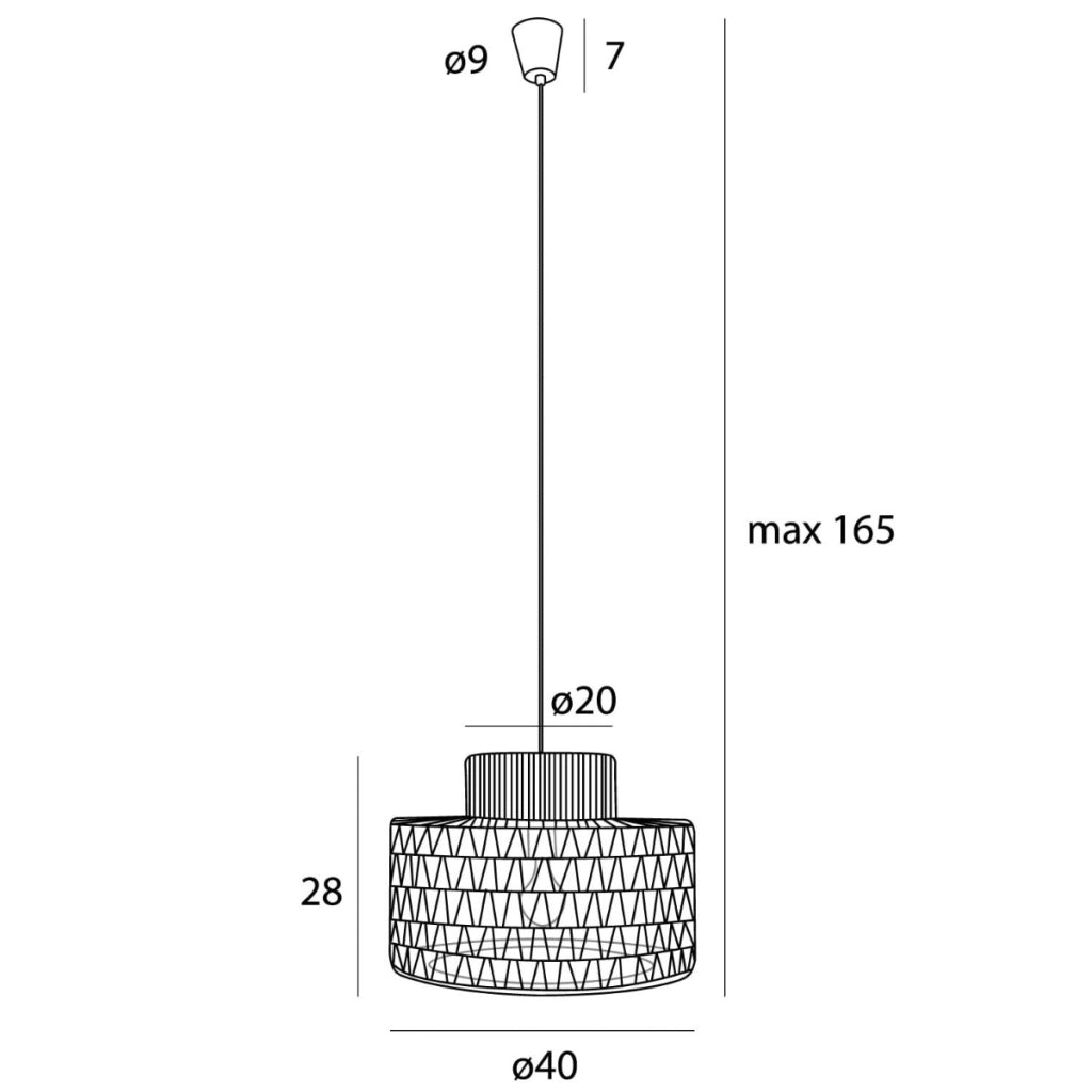 Lampada a sospensione bianca carta Ø40 Maxlight Raffle E27