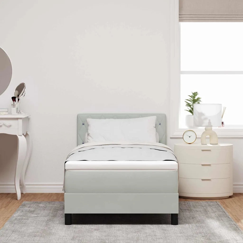 Letto a molle con materasso Grigio chiaro 90 x 190 cm Velluto 3339074