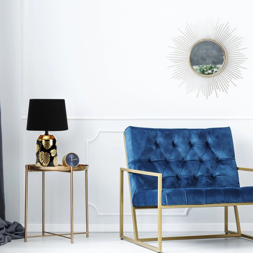 Lampada comodino Sonal paralume nero oro E14 Rabalux 4549