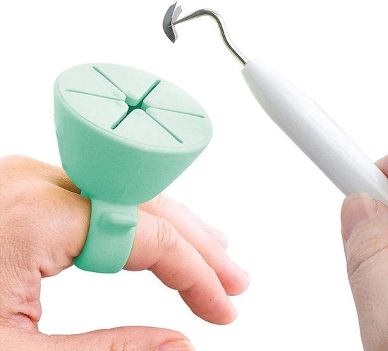 Wastafel per vinile con becco di acciaio - Raccoglitore di residui di vinile - Silicone - Leggero - 6,4 x 5 cm - Dispositivo di apertura a forma di foglia di fiore