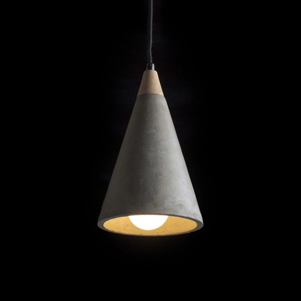 Lampadario Lampada HEIDI a sospensione calcestruzzo/legno 230V E27 28W