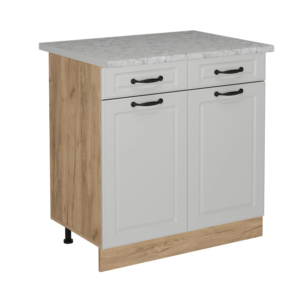 Vicco Mobiletto base per cucina Bianco casa di campagna 80 cm PL Marmo
