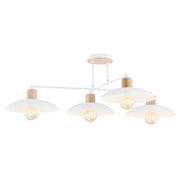 Lampadario Minimal Ishtar Acciaio Bianco 4 Luci E27 Ip20
