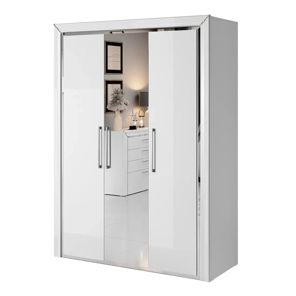 Armadio 150cm collezione DOHA. Colore bianco lucido.