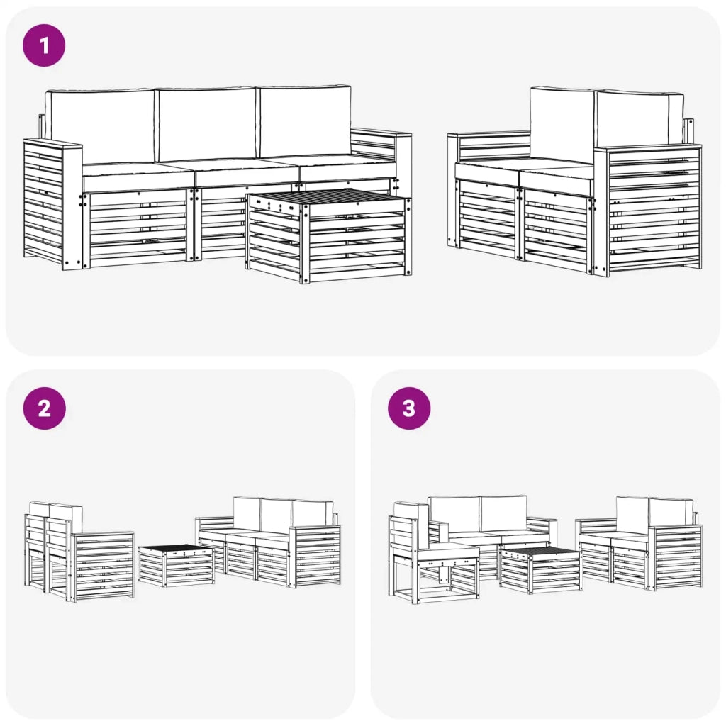 Set divani Legno di Acacia Massello 3391401