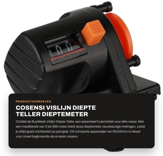 Misuratore di profondità 0-999m - Contatore di lenza - Misuratore di profondità - Attrezzo per la pesca - Materiale in plastica - Strumento di uso pratico - Misuratore di lenza